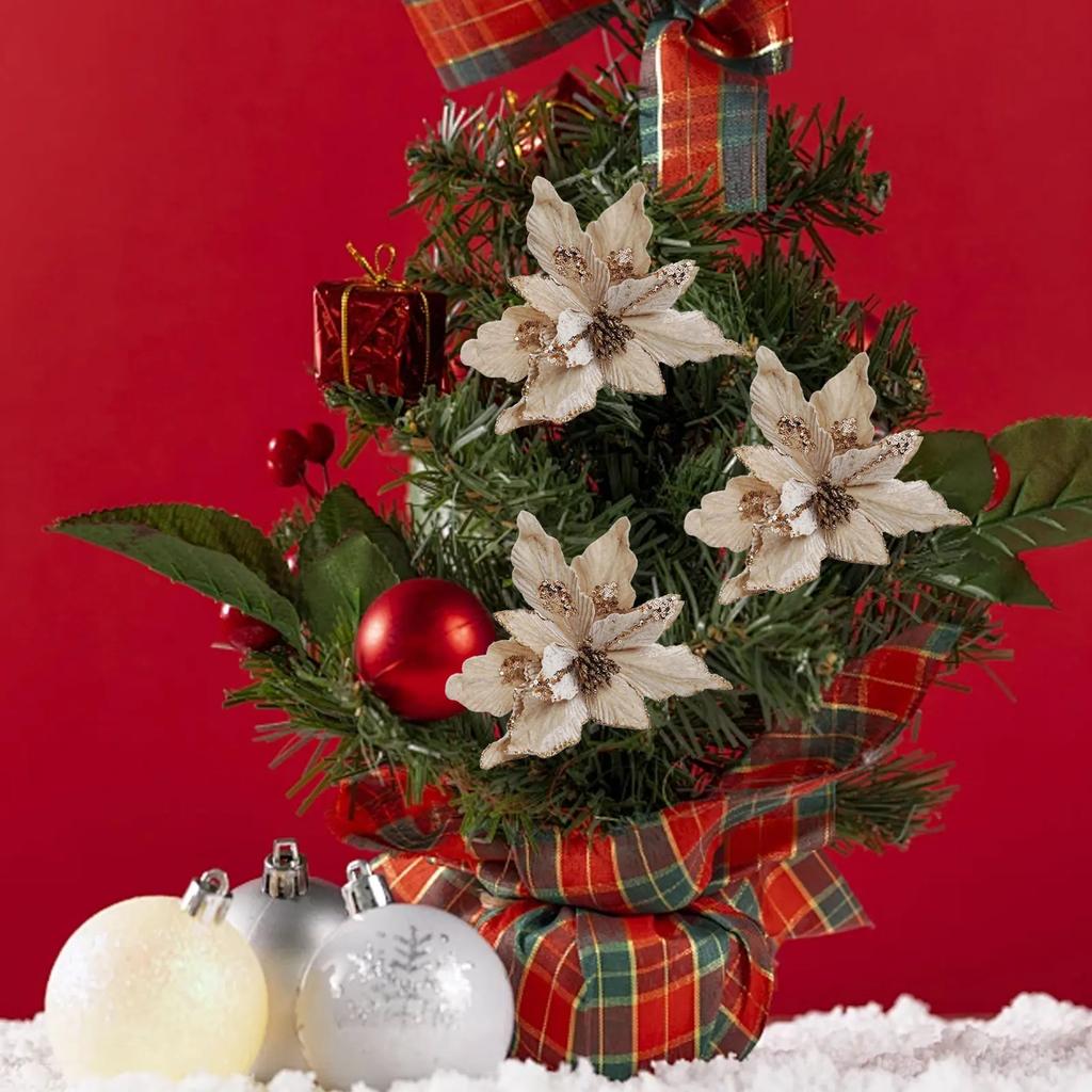 Christmas Tree Holiday Parties Christmas Tree Decoration Elegant And Colorful Glitter Round Anthers High Quality Material