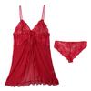 Transparent Red Sexy Lingerie Women's Underwear See Through Sleepwear Lace Nightdress and Panty Pijamas Sets Female Sexy Nighty