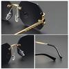 Vintage Rimless Sunglasses Women Men Brand Designer Polygon Sun Glasses Female Trendy Rectangle Cutting Len Shades Eyewear UV400