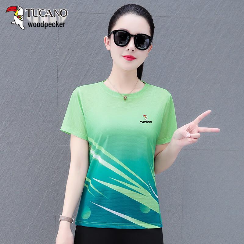TUCANO Women s Ice Silk Quick-Dry Round Neck T-Shirt 4XL