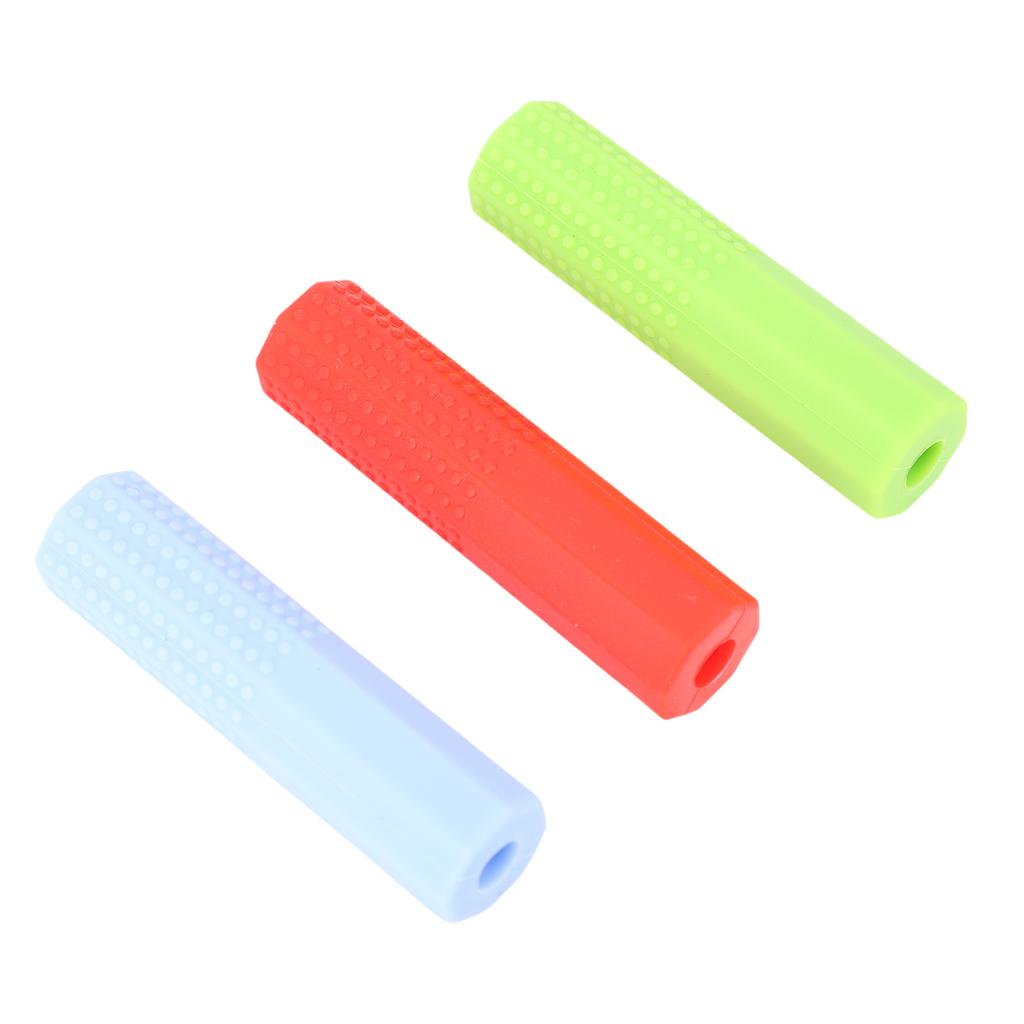 3 Stuks Pen- of Potloodgewichten Siliconen Comfortabele Grip Handschrift Hulp voor Kinderen 3 Kleuren