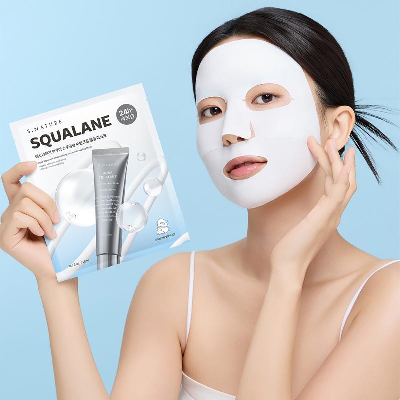 S.NATURE Aqua Squalane Moisturizing Cream Wrapping Mask 18ml*4EA