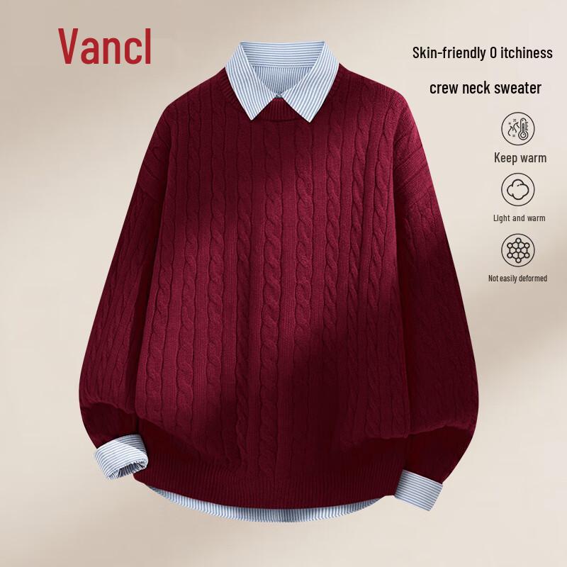 

VANCL Men s Loose Fit Round Neck Knit Sweater 2XL