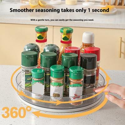 360 Grad Drehendes Aufbewahrungstablett 1/2/3 Etagen Lazy Susan Organizer Küchen-Vorratskammer Schrank Arbeitsplatte Gewürzhalter Kosmetik-Drehteller-Regal