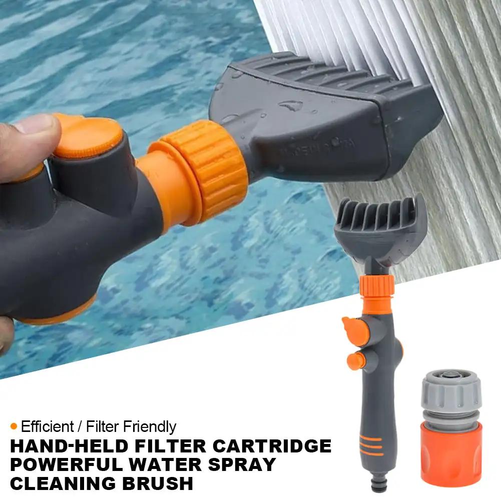 1Pc PVC Handheld Swimming Pool Filter Cleaning Brush Swimming Pool Filter Cartridge Cleaner Filter Jet Cleaner Hot Tub Spa