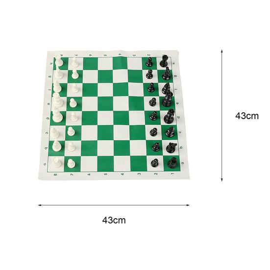 33Pcs 42cm Chess Set Professional Square Board Plastic Hand Carved Board Game Set
