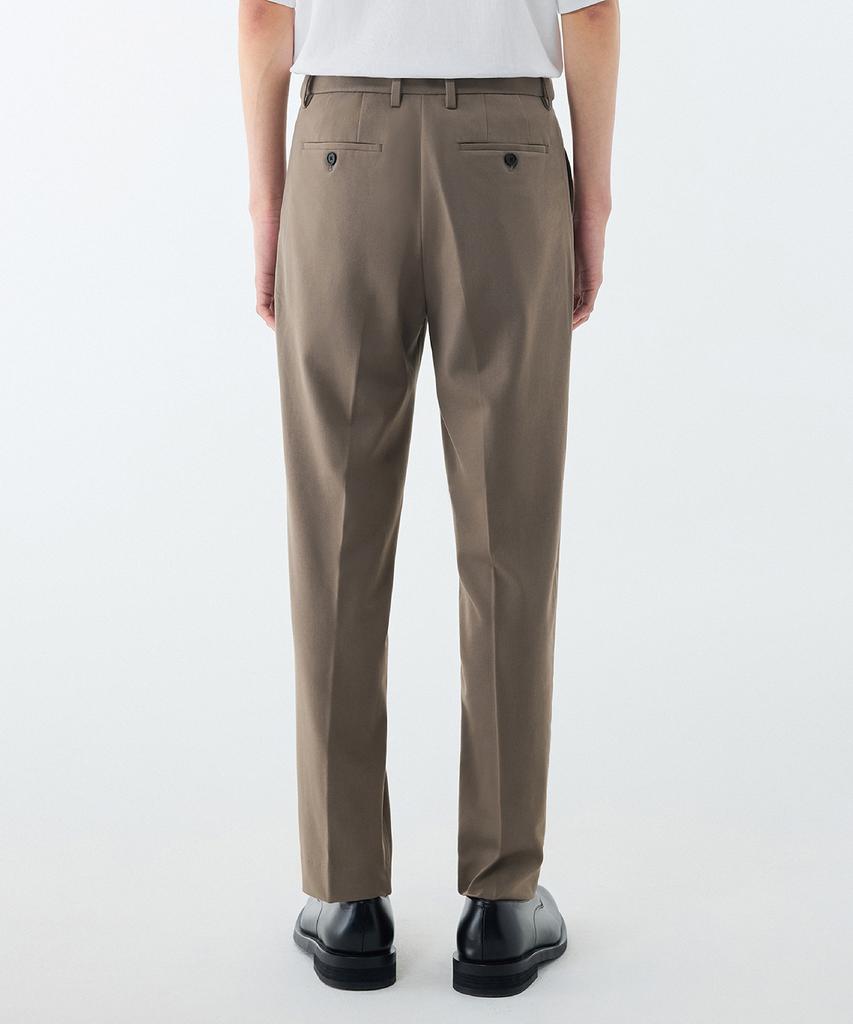 MUSINSA STANDARD Relaxed Tapered Hidden Banding Crop Slacks [Dusty Beige]