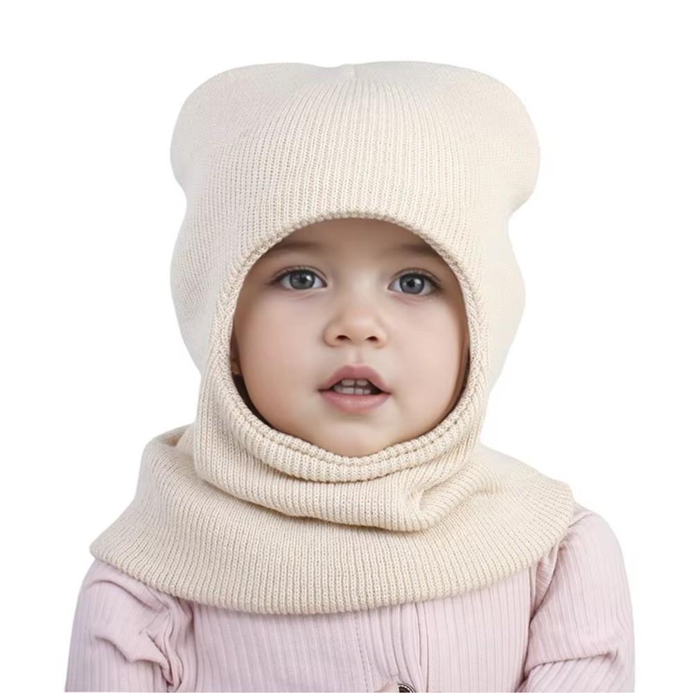 Bonnet Cagoule Bébé en Laine Hiver Chaud Enfants Chapeau Protection Oreilles Mode Bonnet Écharpe