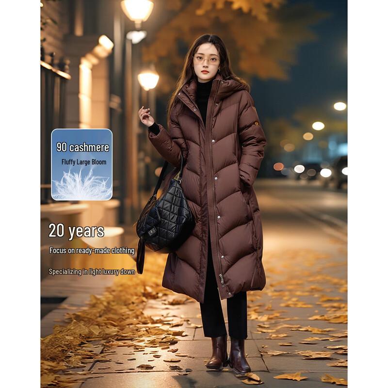 

Demana Women s Wavy Hooded 90% Duck Down Puffer Jacket L