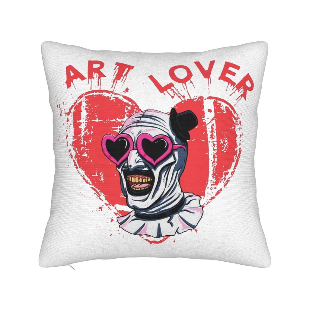 Art The Clown Terrifier Pillowcase Printed Cushion Cover Decorations Halloween Throw Pillow Case Cover Sofa Zipper