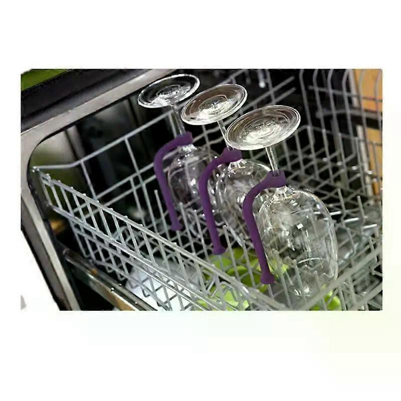 4Pcs Adjust Silicone Wine Glass Dishwasher Goblet Holder Safer Stemware Saver Utensils Saver Wine Glass Clip Washing Assistant
