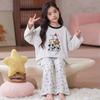 100% Cotton Girls Long Sleeve Pajama Set Cartoon Print Comfortable Home Wear Kids Ages 8