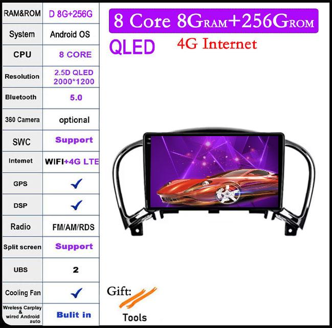 9" 2.5D Screen Android 14 Auto Multimedia Navigation GPS Auto Radio Video Stereo For Nissan Juke YF15 2010 2012 2013 2014