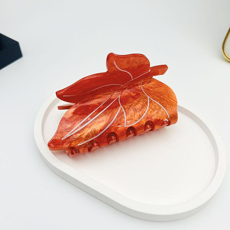1pc New Maple Leaf Claw, Internet Celebrity, Rural Style, Cute, Sweet, Elegant, Versatile, Shark Clip Hairpin