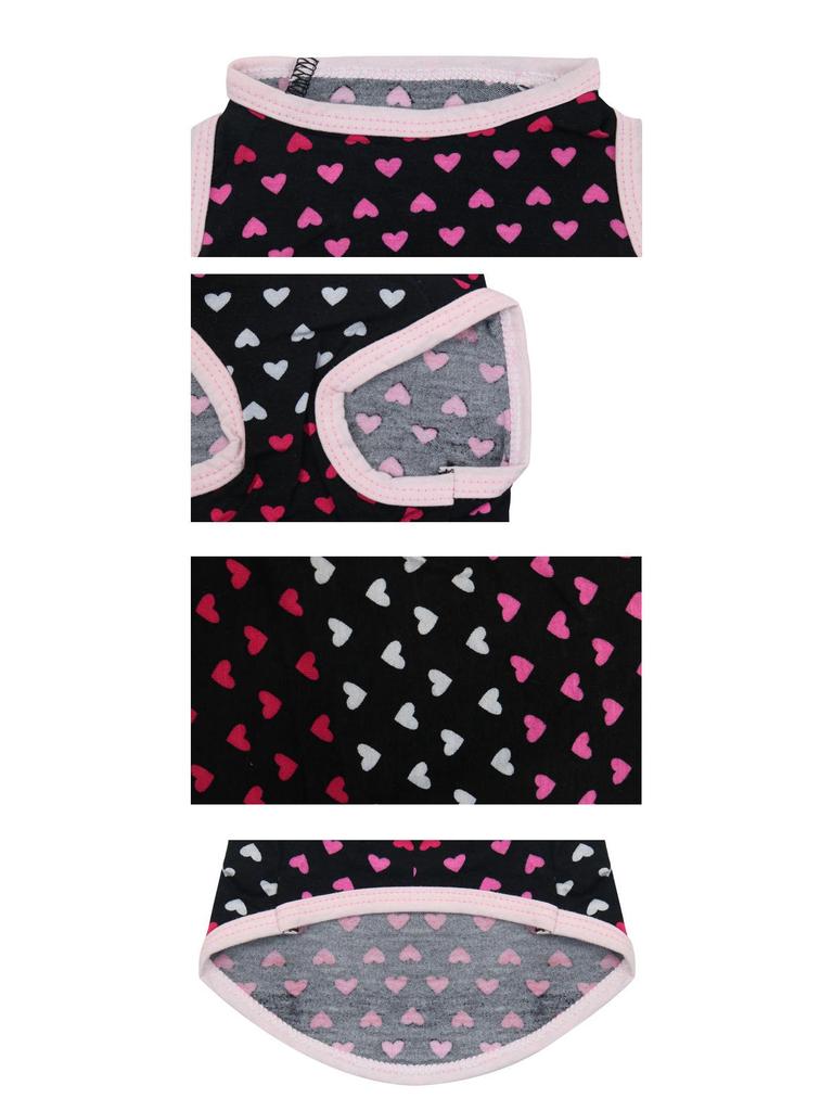 Heart Print Cotton Dog Sweatshirt - Spring/Summer Teddy Vest
