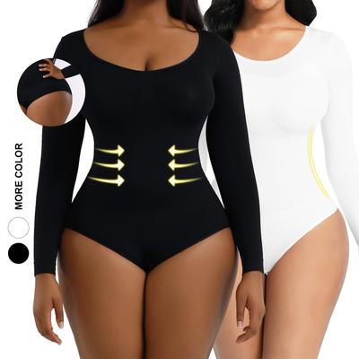 Salopetă pentru modelarea burticii și șoldurilor Corset strâns cu mâneci lungi pentru slăbire haine pentru corp