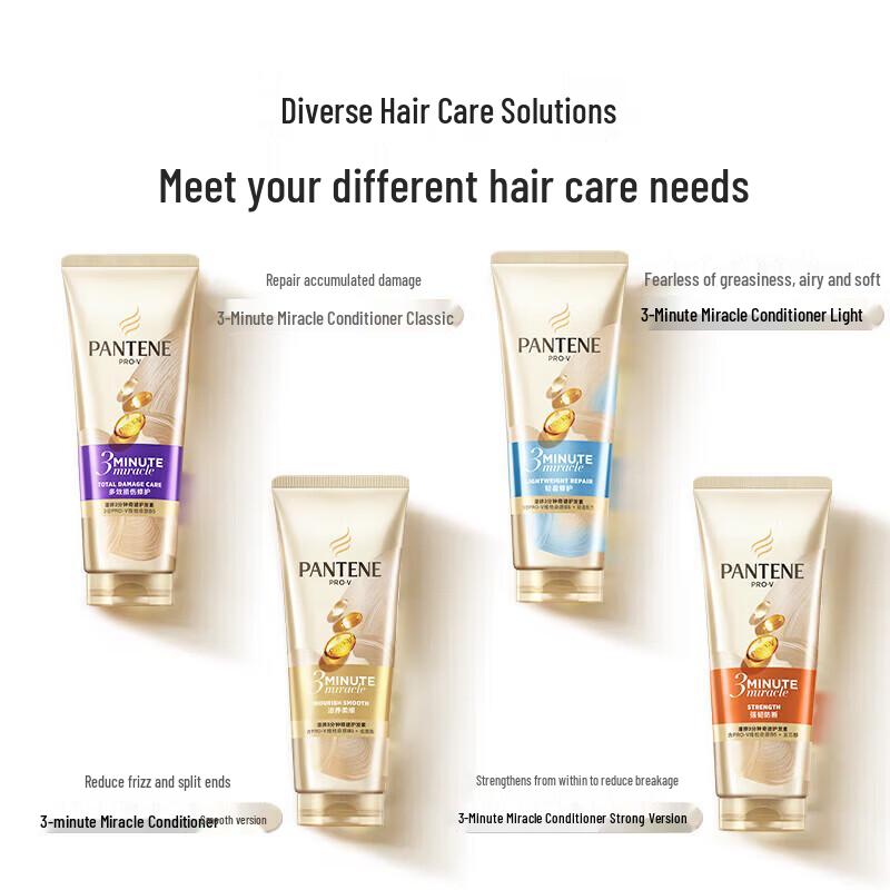 Pantene 3-Minute Multi-Effect Damage Repair Shampoo and Conditioner Travel Set