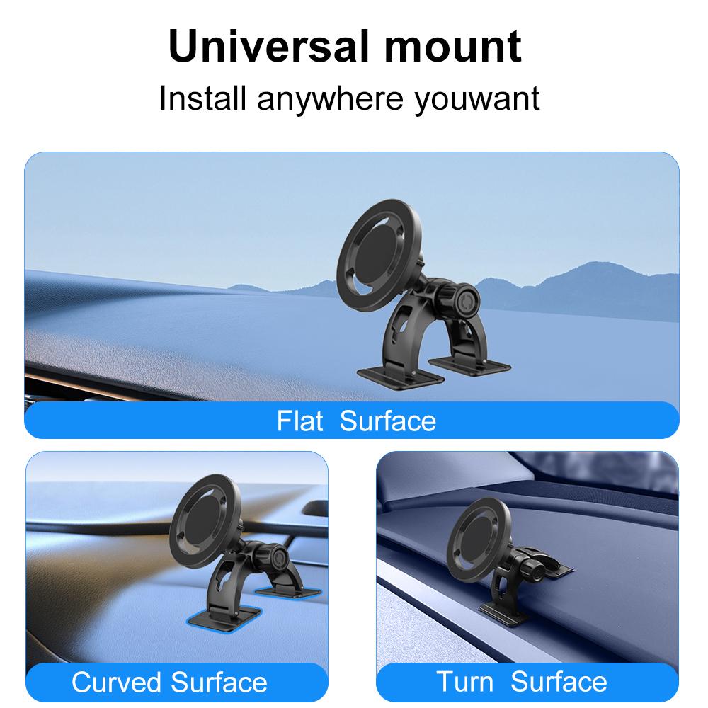 Xiaomi Universal Car Magnetic Dashboard Mount Mobile Phone Holder Sticky Adhesive 360°Dash Stand For Iphone Samsung Fit Curved Surfaces