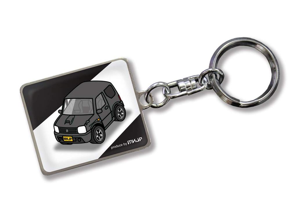 MKJP Custom Keychain for Suzuki Jimny Black Black Car Color JB23, Base,