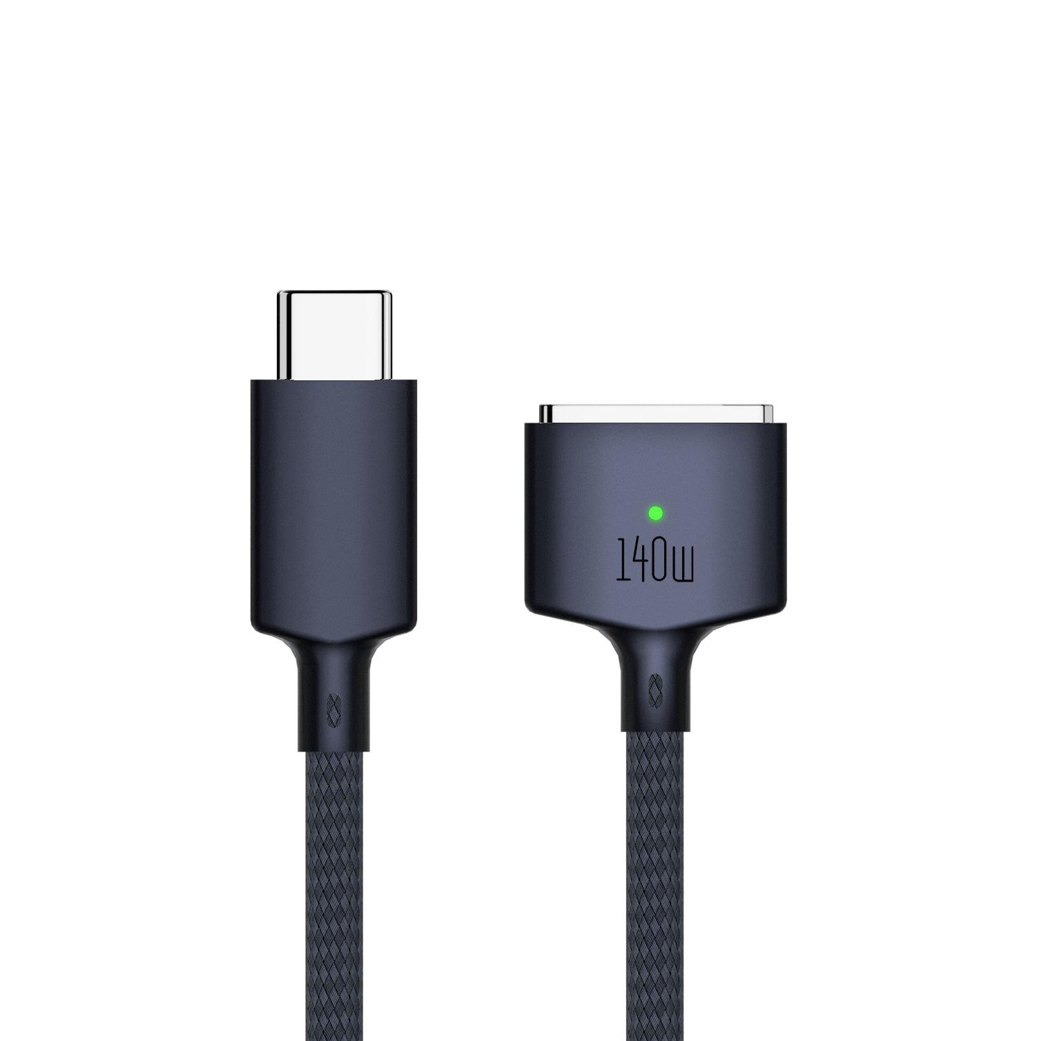 

2M 140W USB Type C To MagSafe 3 Magnetic Charger Cable for MacBook Air/Pro Mag Safe3 Laptop Charging Cord Converter синій