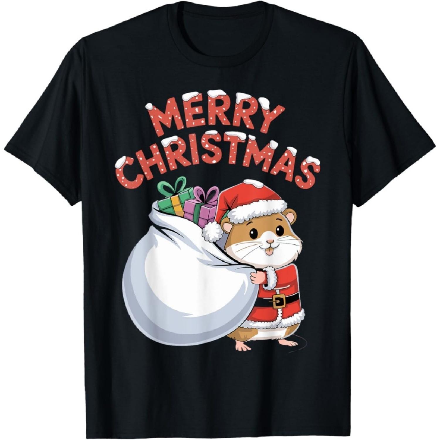 Merry Christmas Hamster T-Shirt S