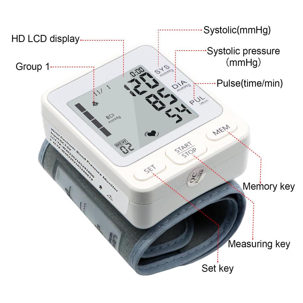Huishentang Bluetooth Automatic Wrist Blood Pressure Monitor TK-W202