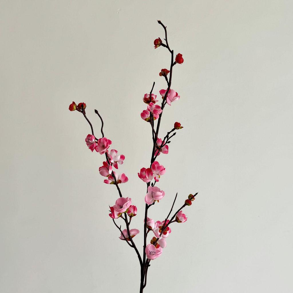 Artificial Plum Blossom Branch - Decorative Faux Flower Arrangement for Home