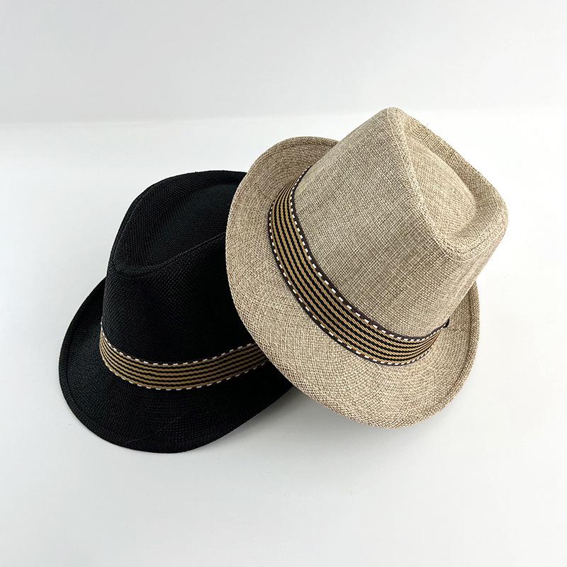 Sombrero Fedora de Primavera y Verano para Niños: Sombrero de Paja para Niños y Niñas, Protección Solar, Ropa de Viaje y Playa, Estilo Británico.