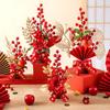 Red Berry Branch Spring Festival Pots Good Fortune New Year Pots Wedding Pots  Home Decor