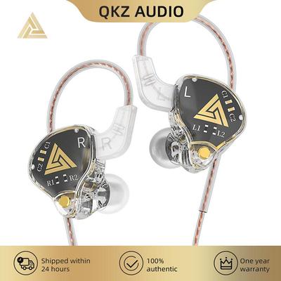 QKZ Auricolari trasparenti AKX HIFI Heavy Bass IEM Monitor Level 3,5 mm In-Ear Cuffie musicali dinamiche con microfono Cuffie cablate DMX