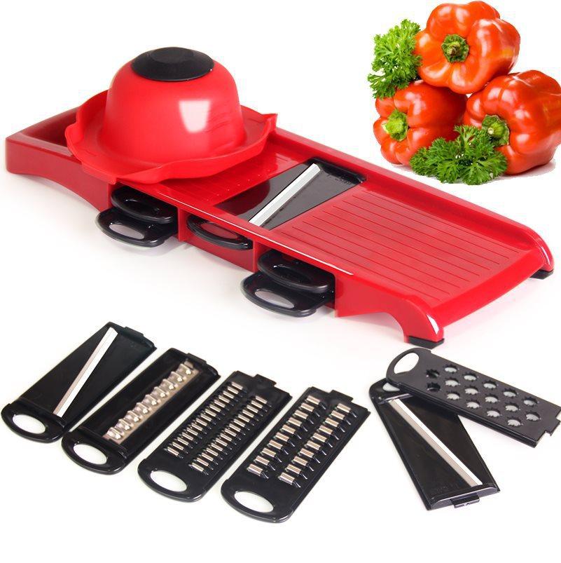 Multifunctional Kitchen Vegetable Slicer with Container Adjustable Blades for Shredding Slicing and Julienne Cutting Potato Carrot Onion Grater