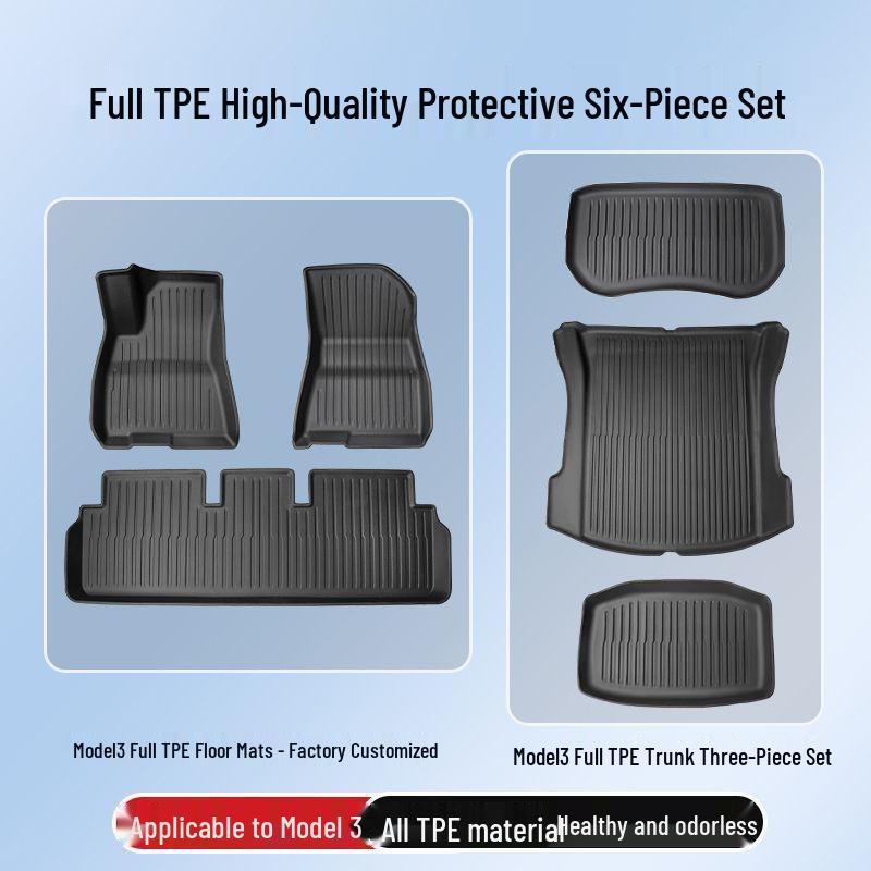 Suitable for Tesla Model Y/3: Premium TPE Floor Mats and Car Modification Accessories.
