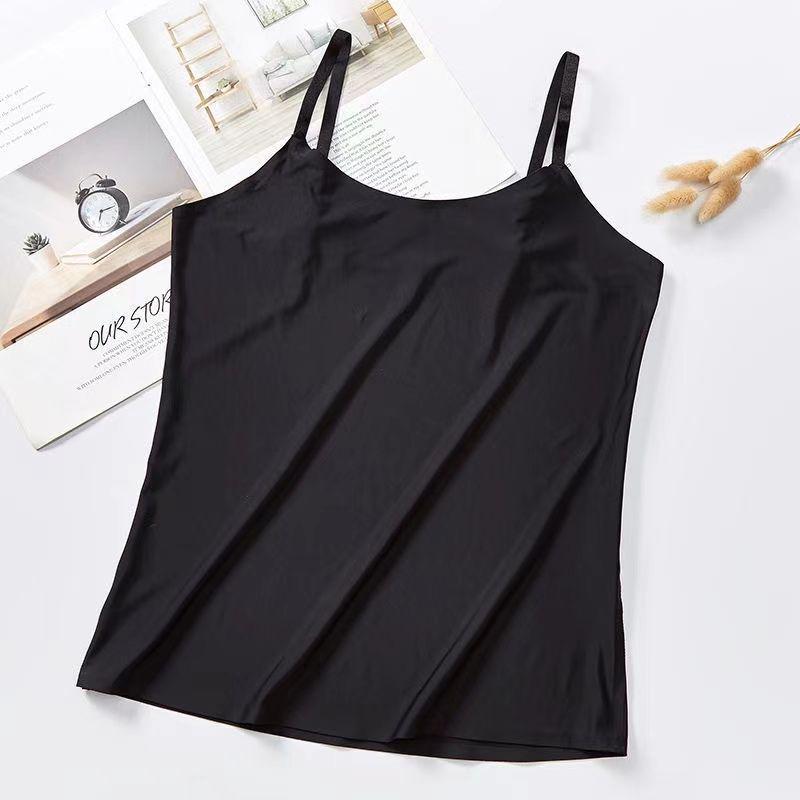 Atmungsaktives Sommer-Bustier für Mädchen aus Eis seide, nahtlos, mit Spaghettiträgern und Anti-Exposure-Bandeau