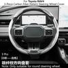 For Toyota RAV4 3-Piece Carbon Fiber Pattern Steering Wheel Cover Four Seasons Universal Buckle Style Interior Mod Accessories