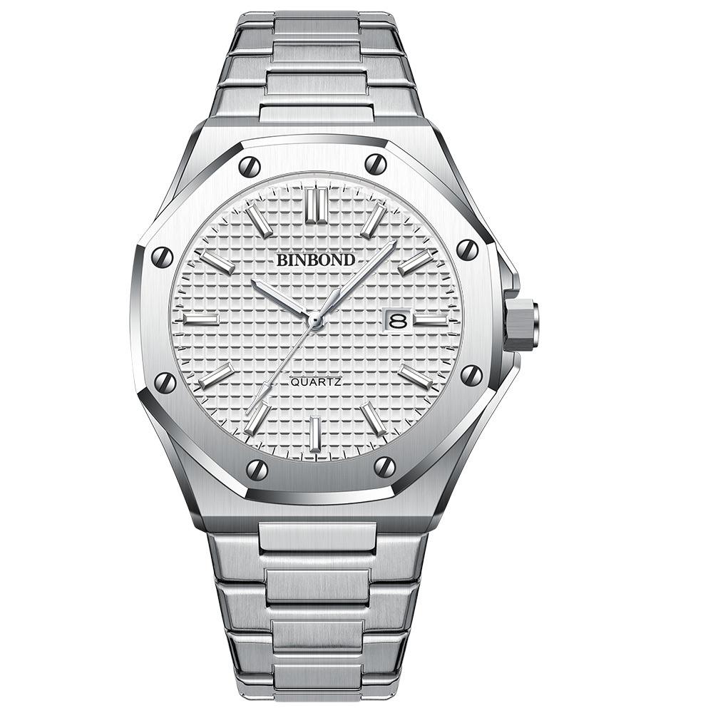 BINBOND Free Ship Luxury Accurate Quartz Wristwatches For Men Luminous Waterproof Auto Date Men's Watch Sturdy Casual Reloj