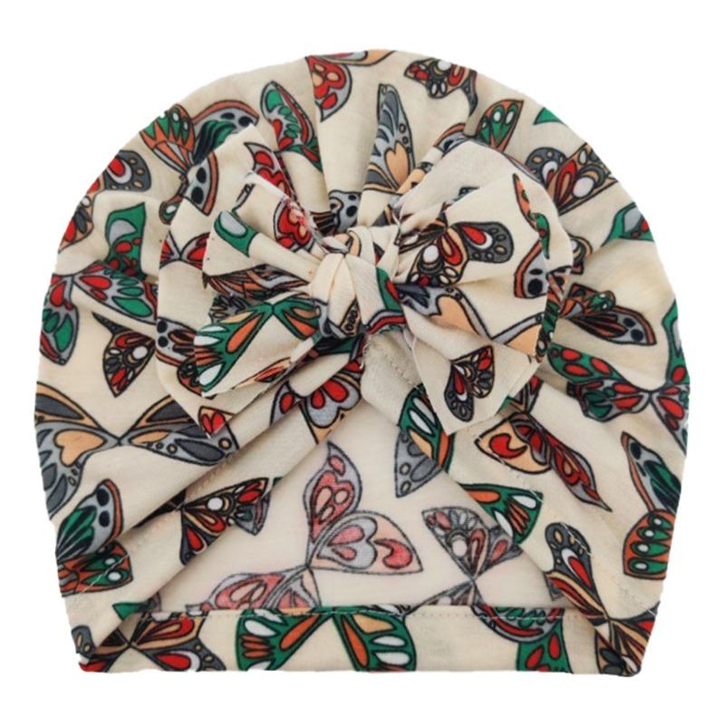 

Winter Children s Bow Printed Hat Baby Girl Infant Thermal Hat Babyhat Children s Sunscreen Neck Protection