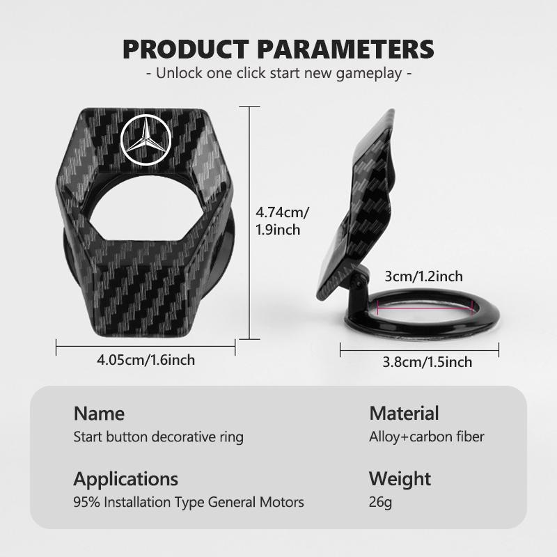 For Benz Car Logo Engine Start Stop Switch Push Button Cover Decorative Accessories CITAN VITO SPRINTER CLS SLK Sport ML C200 OO9