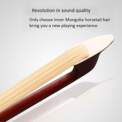 Plumflex Durable Black Octagonal Violin Bow for Kids, 4/4, Portable Learning and Practice Bow for Playing Instruments