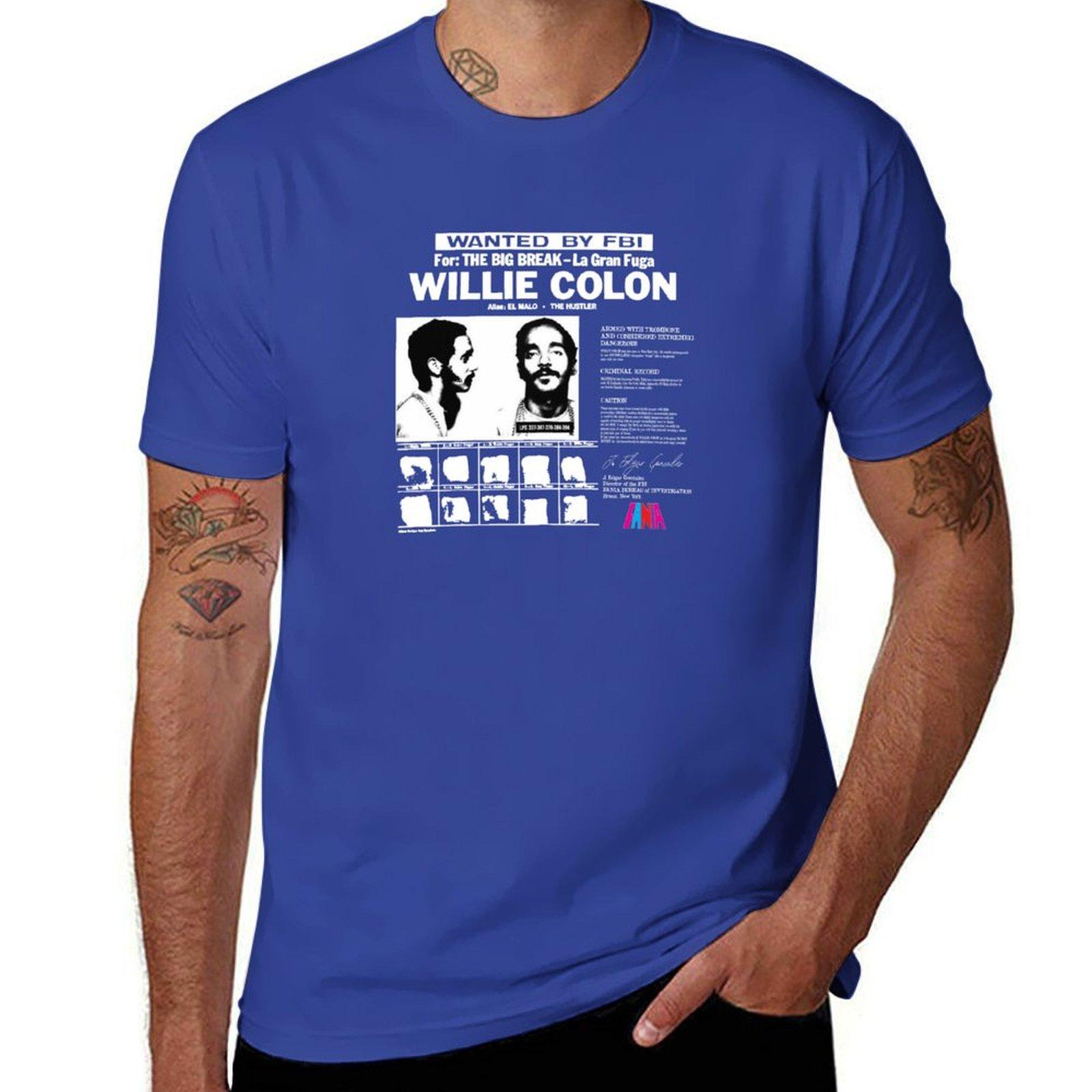 ZheXiong TEE Willie Colon Zwart T-shirt grappige t-shirts anime kleding zwaargewichten grote maten t-shirts voor mannen 4XL