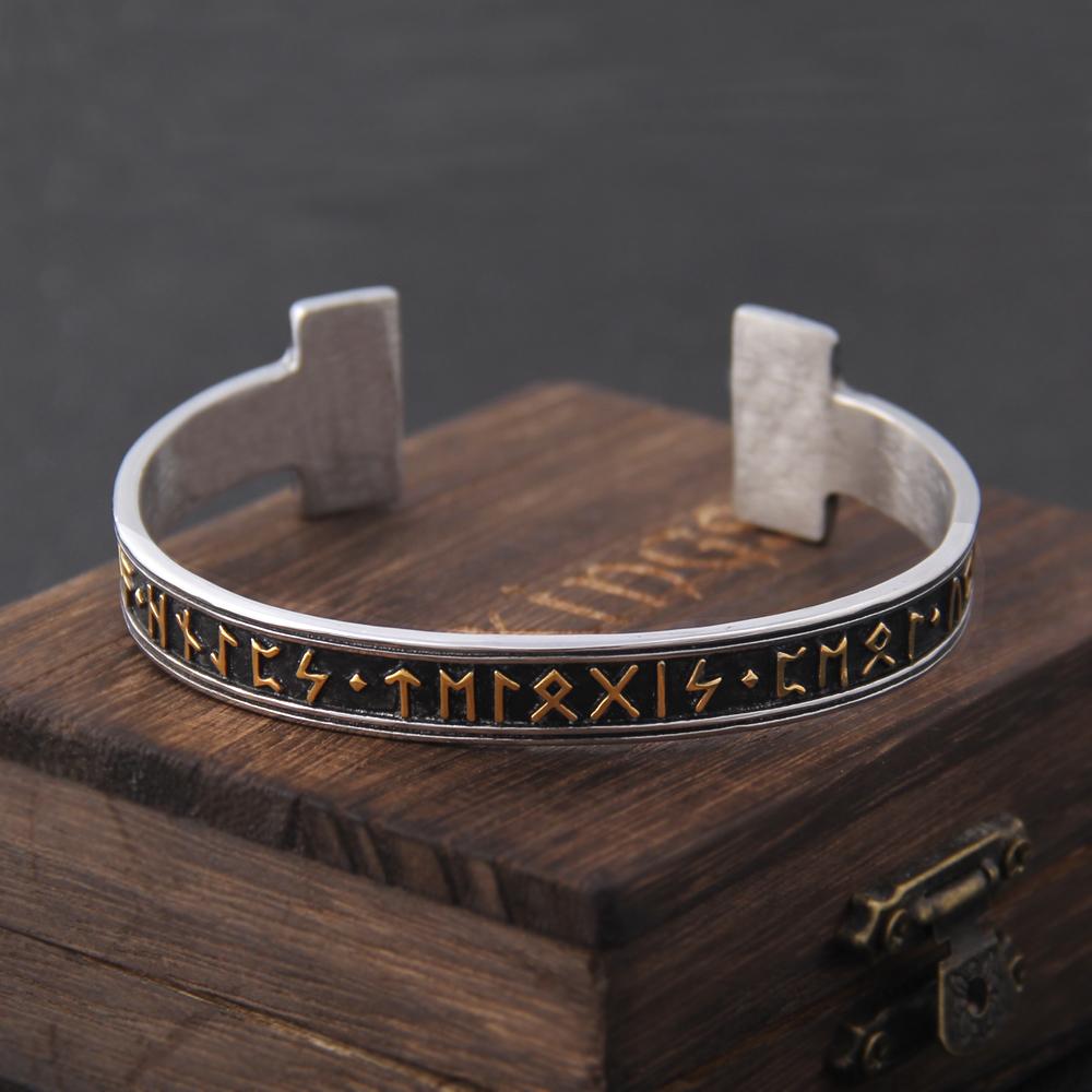 Edelstahl Wikinger Valknut Runen Armband für Männer Frauen Hip Hop Charme Armband Wikinger Schmuck Geschenk
