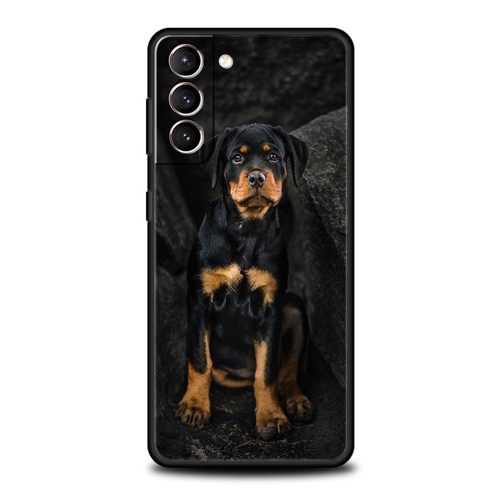 Rottweiler Dog Phone Case For Samsung Galaxy S23 Ultra S22 S21 S20 FE 5G S10 S10E S9 S8 Plus Note 20 Soft Silicone Cover Bumper