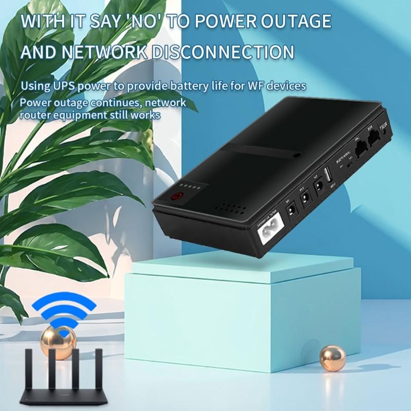EU Plug UPS Power Supply 10400mAh 5V9V12V Output Uninterrupted Power Supply For House Router Monitor Security Camera