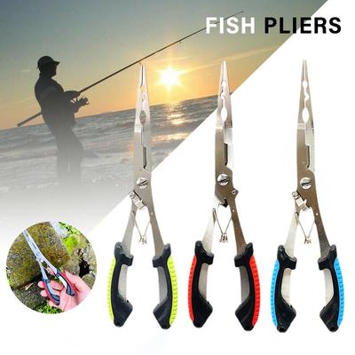 Long Fishing Pliers Scissor Gripper Stainless Steel Fish Crab Grabbing Tool Clamp Pike Trap Fishing Tackle Plier Gear Accessory