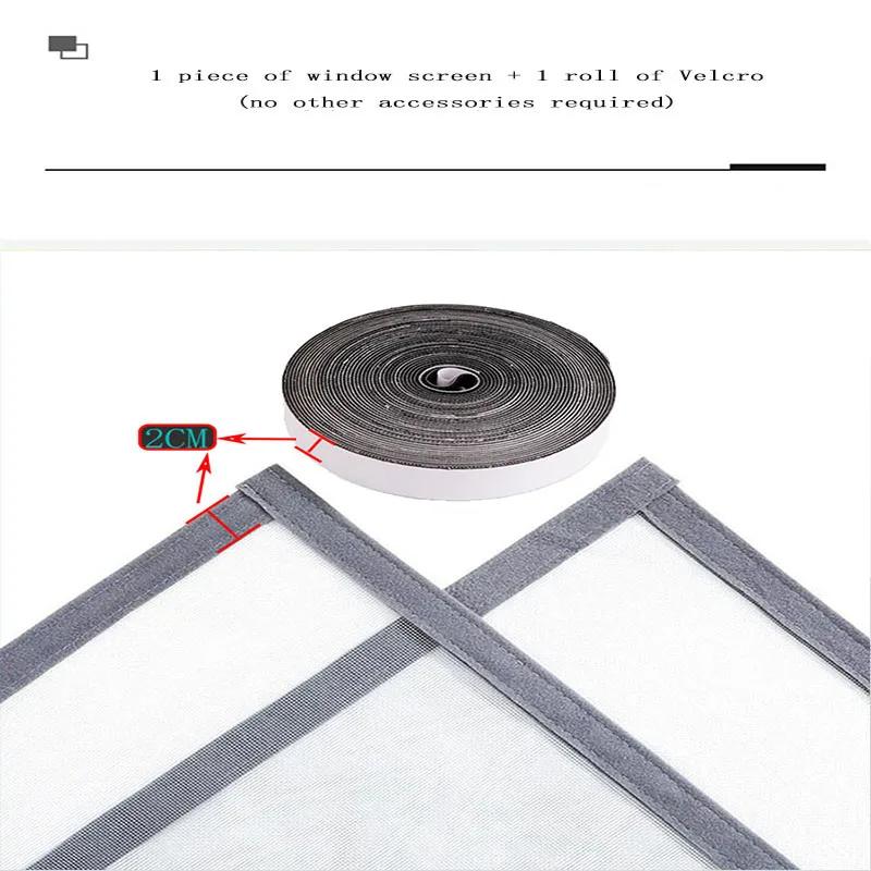 Grey Mosquito Net Mesh, Non Perforated Screen Window Self-adhesive, Screen Window Mesh Suitable for Door and Window Curtain Mesh