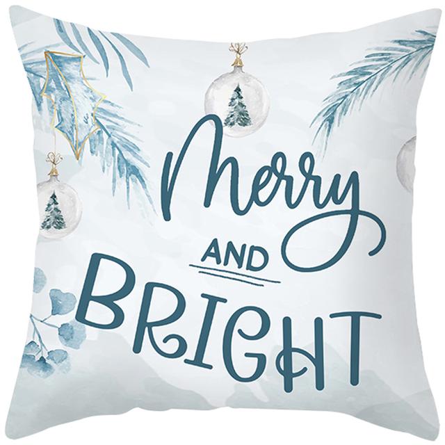 45cm Merry Christmas Cushion Cover Pillowcase 2024 Christmas Decorations for Home Ornament New Year Christmas Decor 2025 Noel