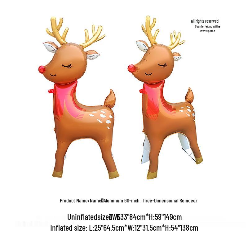 Large Standing Gingerbread Man & Snowman Christmas Tree Party Decoration Balloons