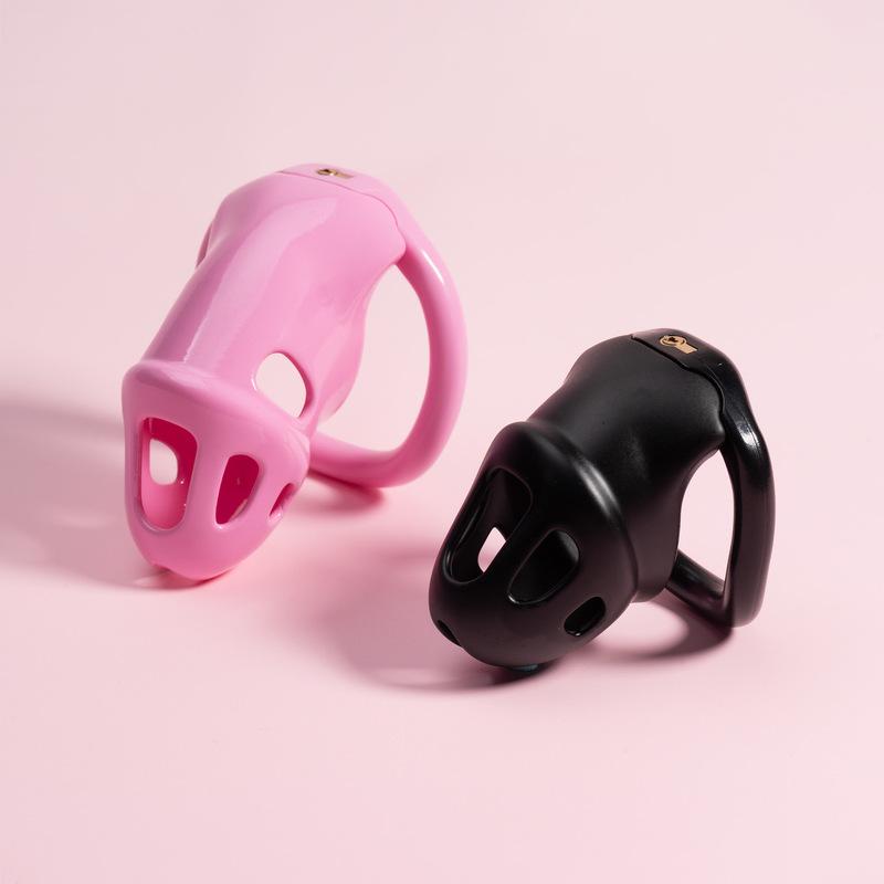 Sex Toys Men Resin Male Chastity Cage Anti Removal Imprisonment Penis Chastity Lock with 4 Ring Bondage To Prevent Cheating 18+