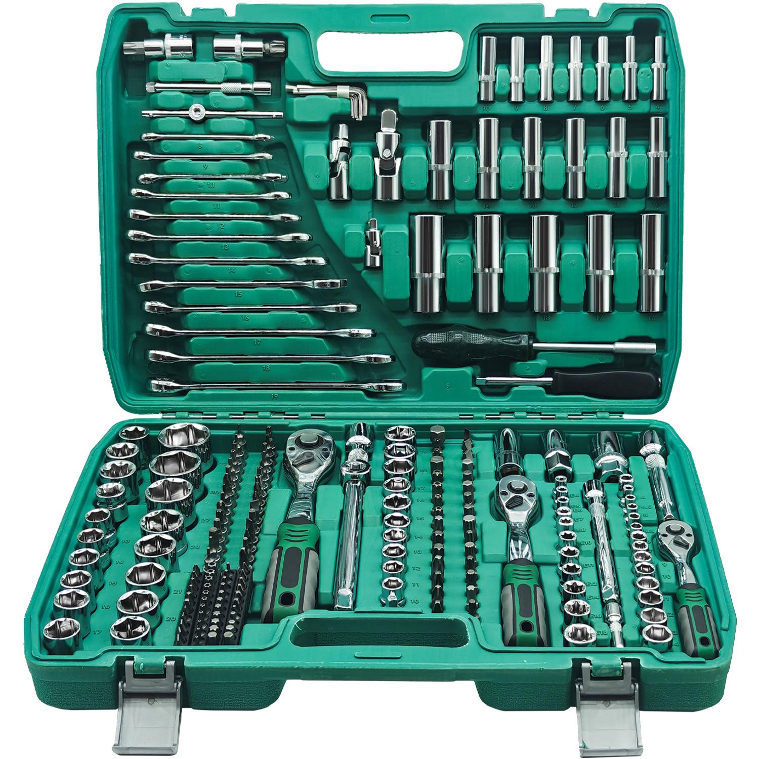 216-Piece Ratchet Socket & Wrench Tool Set for Auto Repair