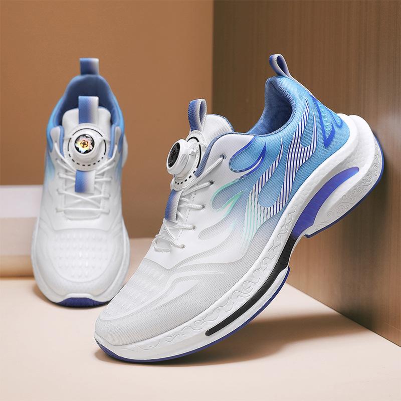 

Men s shoes 2025 spring new breathable mesh rotating button sports shoes student little white mesh shoes casual shoes 39