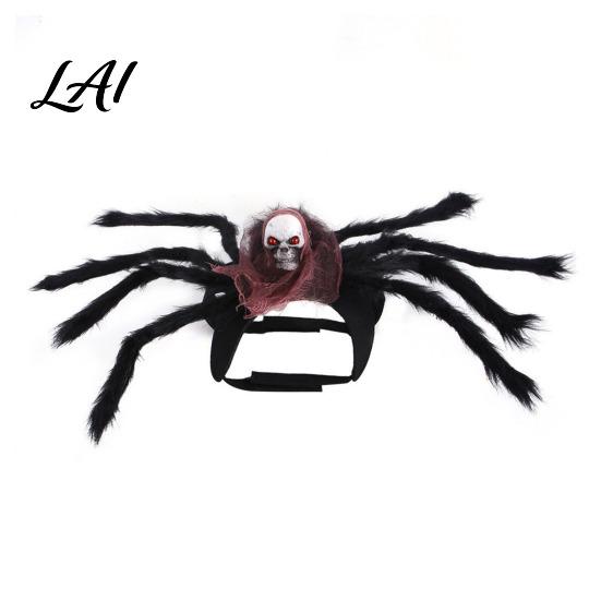 Lightweight Pet Cosplay Costume for Halloween Spider Costume Cat Outfit with Skull Face Black Adjustable Suit Pets Holiday Apparel Cats Dogs